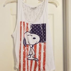 Snoopy American flag tank top